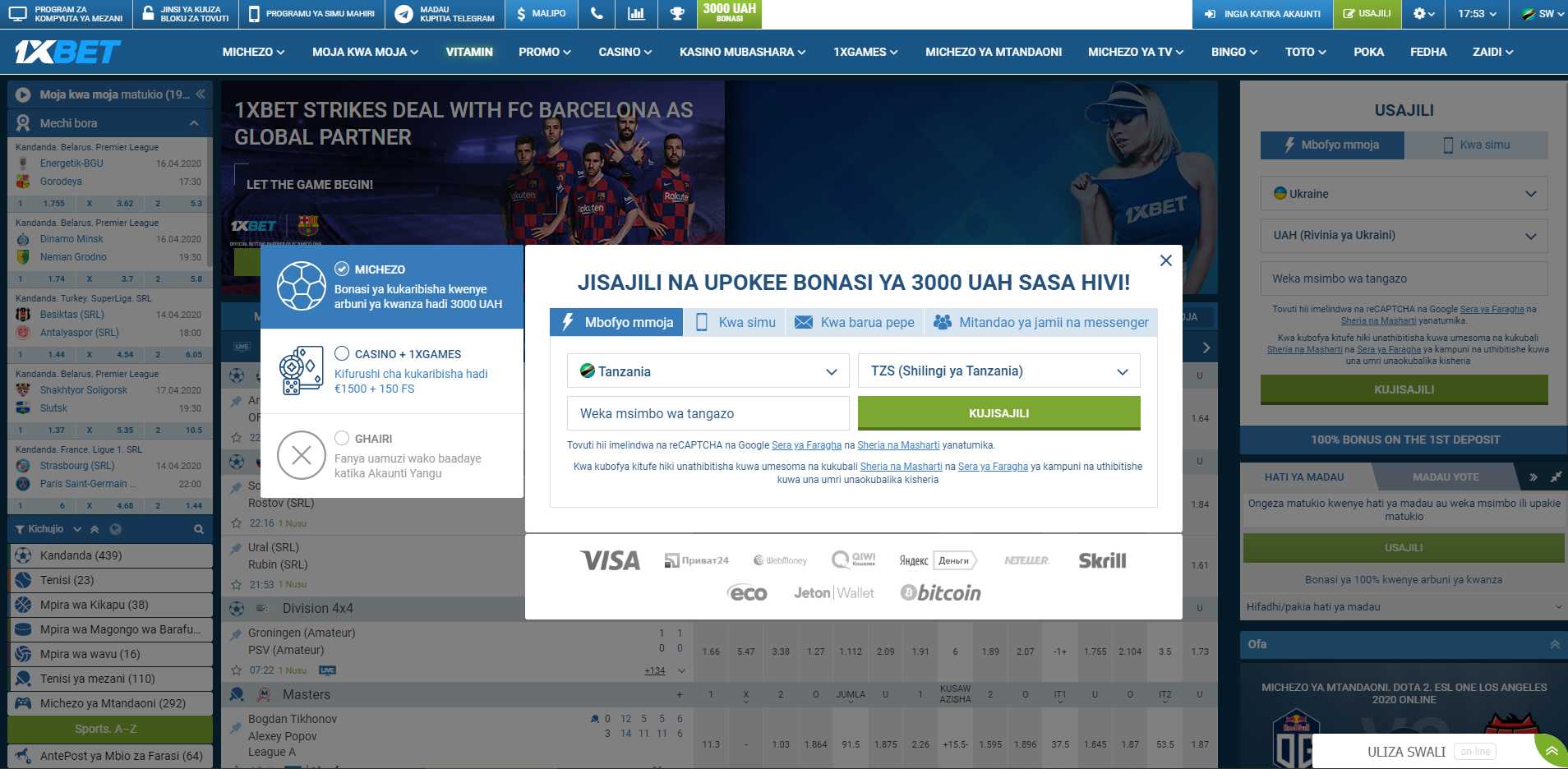 Create Your 1xBet Login Tanzania